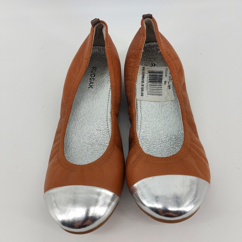 Rudsak leather ballet flats with silver tipped toes US Size 6 EU 36 Classic - Picture 6 of 10